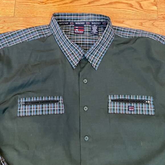Bugle Boy Jean Company Button Up Shirt Long Sleeve Plaid Pocket 3XL BB-77-01 - Picture 6 of 13